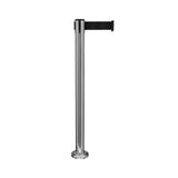 QueuePro 250 Fixed-Mount Premium Retractable Belt Barrier, Polished Steel Stanchion Post