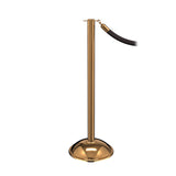 RopeMaster Flat Top Pro Grade Economy Post and Rope Barrier Polished Brass Dome Base