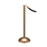 RopeMaster Flat Top Pro Grade Economy Post and Rope Barrier Satin Brass Dome Base