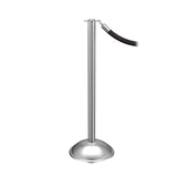 RopeMaster Flat Top Pro Grade Economy Post and Rope Barrier Satin Steel Dome Base