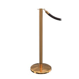 RopeMaster Flat Top Pro Grade Economy Post and Rope Barrier Polished Brass Sloped Base
