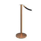 RopeMaster Flat Top Pro Grade Economy Post and Rope Barrier Satin Brass Sloped Base