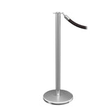 RopeMaster Flat Top Pro Grade Economy Post and Rope Barrier Satin Steel Sloped Base