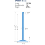 Dimensions - Visiontron Heavy Duty Series Urn Top Rope Stanchion