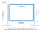 Dimension Schematic - Post-N-Panel Heavy-Duty Aluminum Frame Barriers