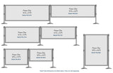 Size Options - Post-N-Panel Heavy-Duty Aluminum Frame Barriers