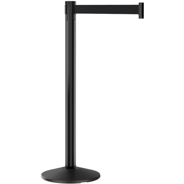Outdoor Light-Weight Heavy-Duty PRIME HD Black Aluminum Retractable 10' Belt Stanchion
