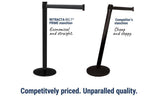 Compare - Retracta-Belt Prime 10ft Outdoor Retractable Belt Barrier, Black Aluminum Stanchion Post