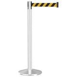 Retracta-Belt Prime 10ft Retractable Belt Barrier, Polished Stainless Steel Stanchion Post