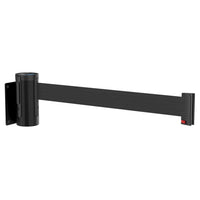 Retracta-Belt Prime Fixed 10ft Wall Mount Retractable Belt Barrier Black