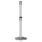 Satin Aluminum - Visiontron Retracta-Belt Hyper-Strength Dual-Line Receiver Stanchion Post
