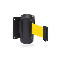 WallMaster 300 Wall Mount Retractable 10ft Belt Barrier Black