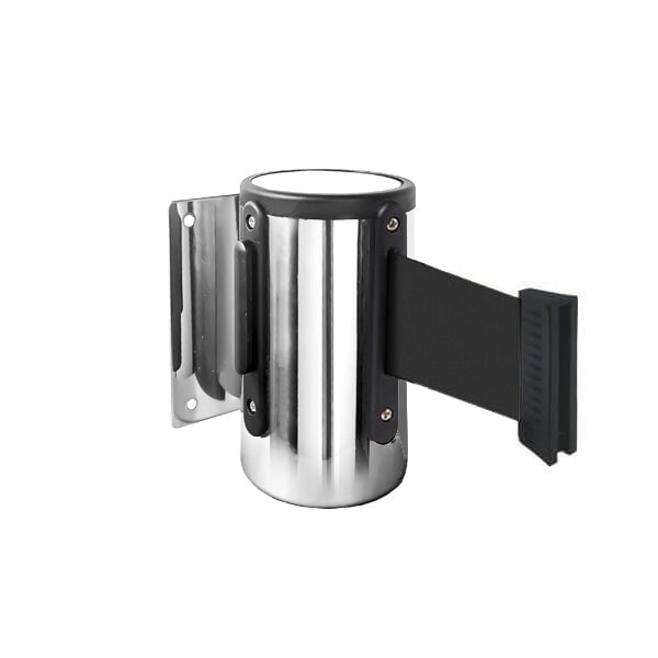 WallMaster 300 Wall Mount Retractable 10' Belt Barrier Chrome