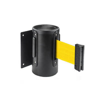 WallMaster 400 Wall Mount Retractable 13ft Belt Barrier Black