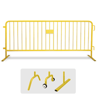 CrowdMaster 1000  Yellow HD Powder Coat Steel Bike Rack Barricade, 8 ft Flat Feet