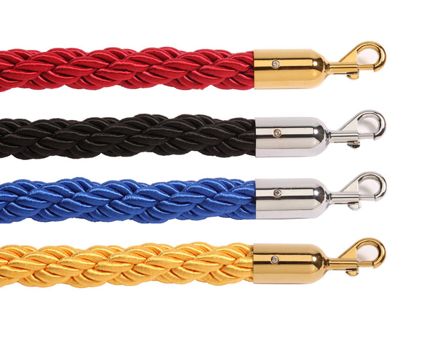 Luxury Perfect-Drape Rayon Braid-Twisted Barrier Rope, 1in Diameter, QueueSolutions 265MN6-SESL-PC