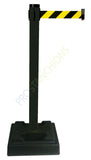 Black - Retracta-Belt 10' Hyper-Strength PVC Outdoor Utility Post