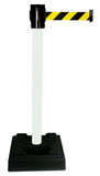 White - Retracta-Belt 15' Hyper-Strength PVC Outdoor Utility Post