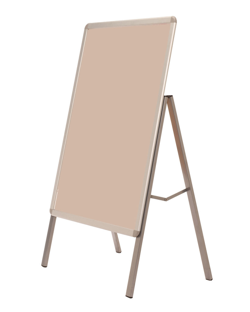 Heavy-Duty Pedestal Sign Stand w Horizontal Poster Display Frame