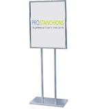 22in x 28in Chrome Poster Sign Stand w Heavy-Weight Retail Flat Base, Visiontron BH29