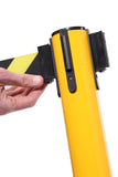 Belt Lock - RollerSafety 300 E-Z Roll Wheeled Retractable Belt Stanchion - Yellow