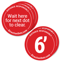 Direction Dots, Peel and Stick Social Distance Floor Markers, Visiontron DD500-5