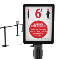 Direction Dots Sign Insert For Stanchion Post Tops, Responsible Social Distancing, ProStanchions DDS811-01