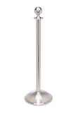 Satin Brushed Stainless Steel Dome Base Elegance Ball Top Premium Post and Rope Stanchion