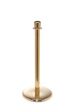Polished Brass Flat Base Elegance Crown Top Premium Post and Rope Stanchion