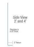 Side View 2' and 4' Employee Sneeze Guards - Secured Protective Plexiglas | Visiontron