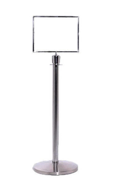 Heavy-Duty Horizontal Sign Frame Topper For Rope & Post Stanchions, QueueSolutions SFR711HB