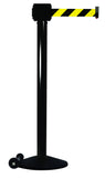 Black - Retracta-Belt 30' Hyper-Strength Single Line Post w/Wheels