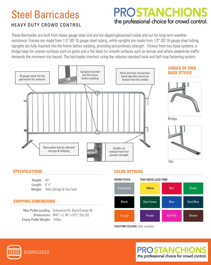 CrowdMaster 1000, Galvanized Steel Bike Rack Barricade, QueueSolutions
