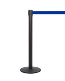 QueuePro 250 Premium Retractable Belt Barrier, Black Stanchion Post, QueueSolutions PRO250B-BK