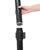 2-Piece Construction Demo - QueuePro Twin 250 Premium Dual Retractable Belt - Black