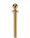RopeMaster Ball Top Pro Grade Economy Post and Rope Stanchion Sloped Base Polished Brass Close Up