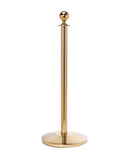 RopeMaster Ball Top Pro Grade Economy Post and Rope Stanchion Sloped Base Polished Brass