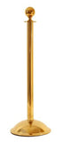 RopeMaster Ball Top Pro Grade Economy Post and Rope Stanchion Polished Brass Dome Base