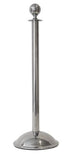 RopeMaster Ball Top Pro Grade Economy Post and Rope Stanchion Polished Silver Dome Base