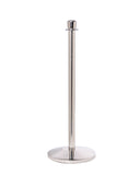 RopeMaster Crown Top Pro Grade Economy Post and Rope Stanchion Polished Silver Sloped Base