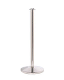RopeMaster Flat Top Pro Grade Economy Post and Rope Stanchion Sloped Base Polished Silver