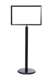 Black 22" x 14" - Heavy-Duty Pedestal Sign Stand w/Horizontal Poster Display Frame