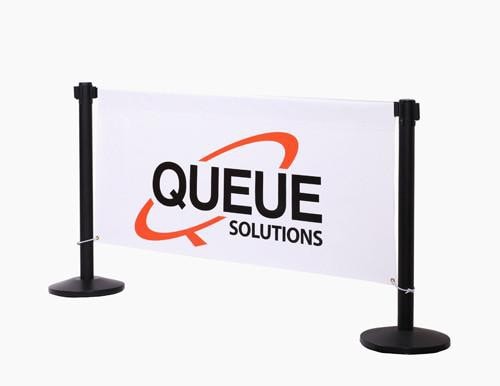 Custom Print Vinyl Banner, 4ft or 6ft Signs For Retractable Belt Barrier, QueueSolutions BANNER4-S-14