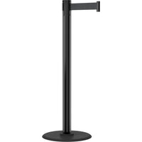 Retracta-Belt 7.5ft Hyper-Strength Value SeriesRetractable Belt Barrier, Set of 2 Stanchion Posts, Visiontron VS201SB-BK