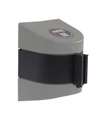 WallPro 450 Wall Mount Retractable 20ft Belt Barrier Gray or White, QueueSolutions WP450SR-BK200