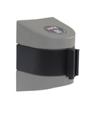WallPro 450 Wall Mount Retractable 25ft Belt Barrier Gray or White, QueueSolutions WP450SR-BK250