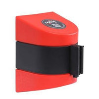 WallPro 450 Wall Mount Retractable 20ft Belt Barrier Red or Orange, QueueSolutions WP450R-BK200