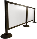Post-N-Panel Heavy-Duty Aluminum Frame Barriers, Glass-Acrylic Insert, Visiontron PNL4826BA-BS