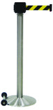 Satin Aluminum - Retracta-Belt 30' Hyper-Strength Single Line Post w/Wheels