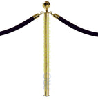 Brass Ball Top - Mini-Socket Floor Mount Conventional Post & Rope Stanchion